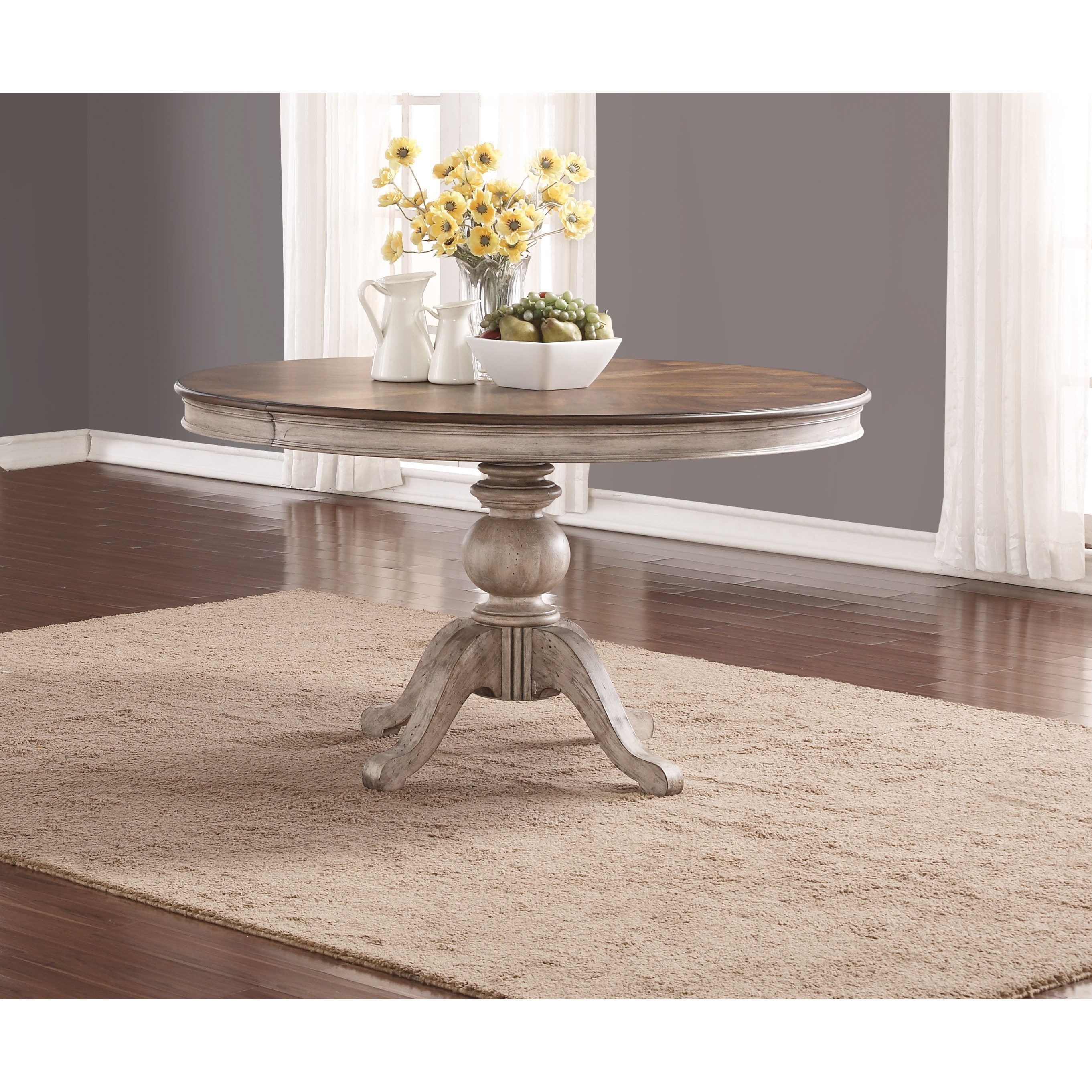 Flexsteel Wynwood Collection Plymouth Relaxed Vintage Pedestal Dining